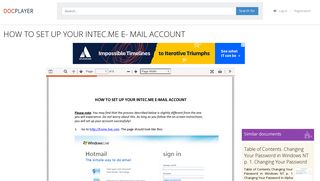 HOW TO SET UP YOUR INTEC.ME E- MAIL ACCOUNT - PDF