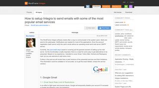 How to setup Integra to send emails with some of the most popular ...