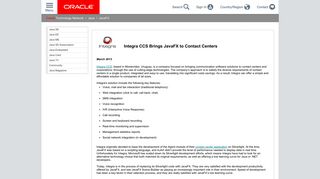 Integra CCS - Oracle
