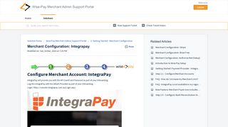 Merchant Configuration: Integrapay : Wise-Pay Merchant Admin ...