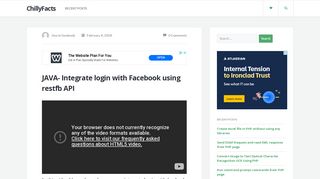 JAVA- Integrate login with Facebook using restfb API - ChillyFacts
