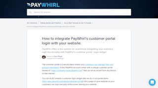 How to integrate PayWhirl's customer portal login with your website ...