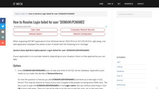 How to Resolve Login failed for user 'DOMAINPCNAME$' - IT Nota
