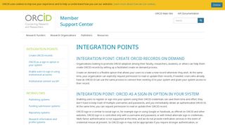 Integration points | ORCID Members