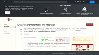 math mode - Evaluation of Differentiation and Integration - TeX ...