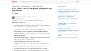 What are test cases for integration testing of a Gmail application ...
