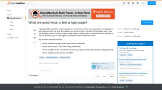What are good ways to test a login page? - Stack Overflow