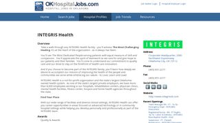 INTEGRIS Health - Oklahoma Health Care Jobs | OK Hospital Jobs