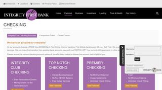 Checking - Integrity First Bank