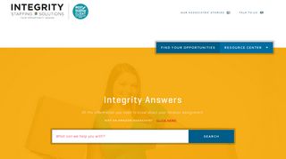 Integrity Staffing Solutions – Integrity Answers