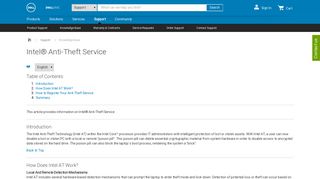 Intel® Anti-Theft Service | Dell US