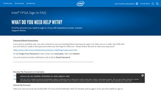 Intel® FPGA Sign In FAQ