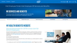 Intel Employee HR Services and Benefits
