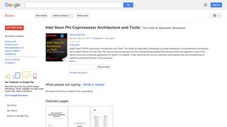 Intel Xeon Phi Coprocessor Architecture and Tools: The Guide for ...