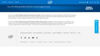 You Are Being Redirected to Intel® Premier Support