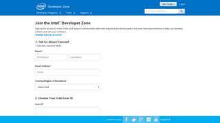Registration | Intel® Developer Zone