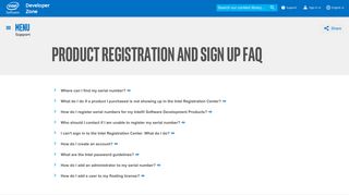 FAQ: Product Registration | Intel® Software - Intel® Developer Zone