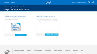Login or Create an Account - Click Intel
