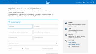 Intel® Technology Provider Registration Form