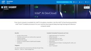 Intel® AI DevCloud | Intel® Software - Intel® Developer Zone