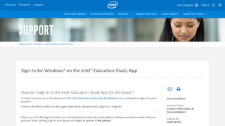 Sign-In for Windows* on the Intel® Education Study App
