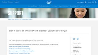 Sign In Issues on Windows* with the Intel® Education Study App