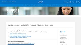 Sign In Issues on Android for the Intel® Education Study App