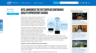 Intel Announces the 2017 Supplier Continuous Quality Improvement ...