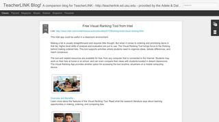 Free Visual Ranking Tool from Intel | TeacherLINK Blog!