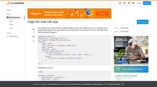 Login for intel xdk app - Stack Overflow