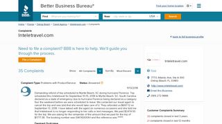 Inteletravel.com | Complaints | Better Business Bureau® Profile