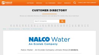 Business Software used by Nalco Water - An Ecolab Company