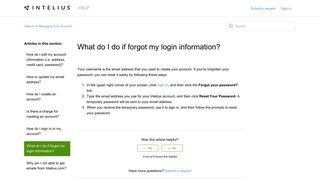 What do I do if forgot my login information? – Intelius