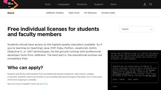 For Students: Free Professional Developer Tools by JetBrains