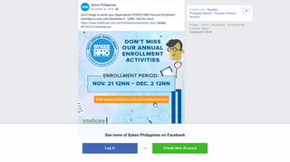 Don't forget to enroll your dependents!... - Sykes Philippines | Facebook