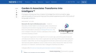 Garden & Associates Transforms Into Intelligere™ | Newswire