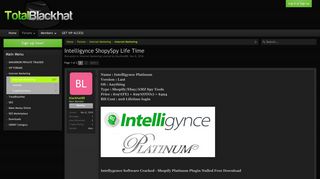 Intelligynce ShopySpy Life Time | TotalBlackHat - BlackHat Forums