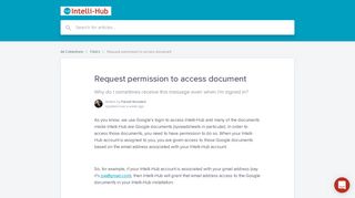 Request permission to access document | Intelli Hub Help Center