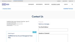 IntelliRisk Services Contact Information | AIG US - AIG.com