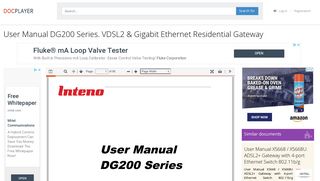 User Manual DG200 Series. VDSL2 & Gigabit Ethernet Residential ...