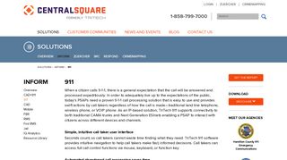 Solutions - Inform 911 - TriTech Software Systems — 911, Computer ...