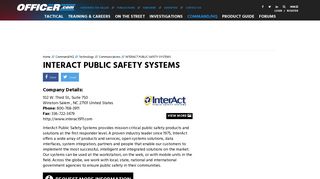 INTERACT PUBLIC SAFETY SYSTEMS - Officer