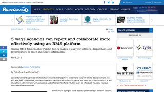 5 ways agencies can collaborate using an RMS platform | PoliceOne ...