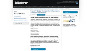 InterACT Global Connectivity, Collaboration, and ... - Schlumberger
