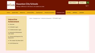 Interactive Achievement / IA Student Log-in - Staunton City Schools