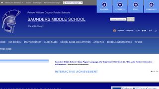 Interactive Achievement - Saunders Middle School - Prince William ...