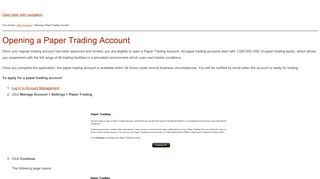 Opening a Paper Trading Account - Interactive Brokers