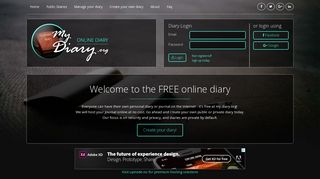 The Online Diary - It's free! - Private or public, your choice!