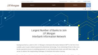 Largest Number of Banks to Join J.P. Morgan Interbank Information ...