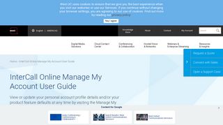 InterCall Online Manage My Account User Guide | West UC